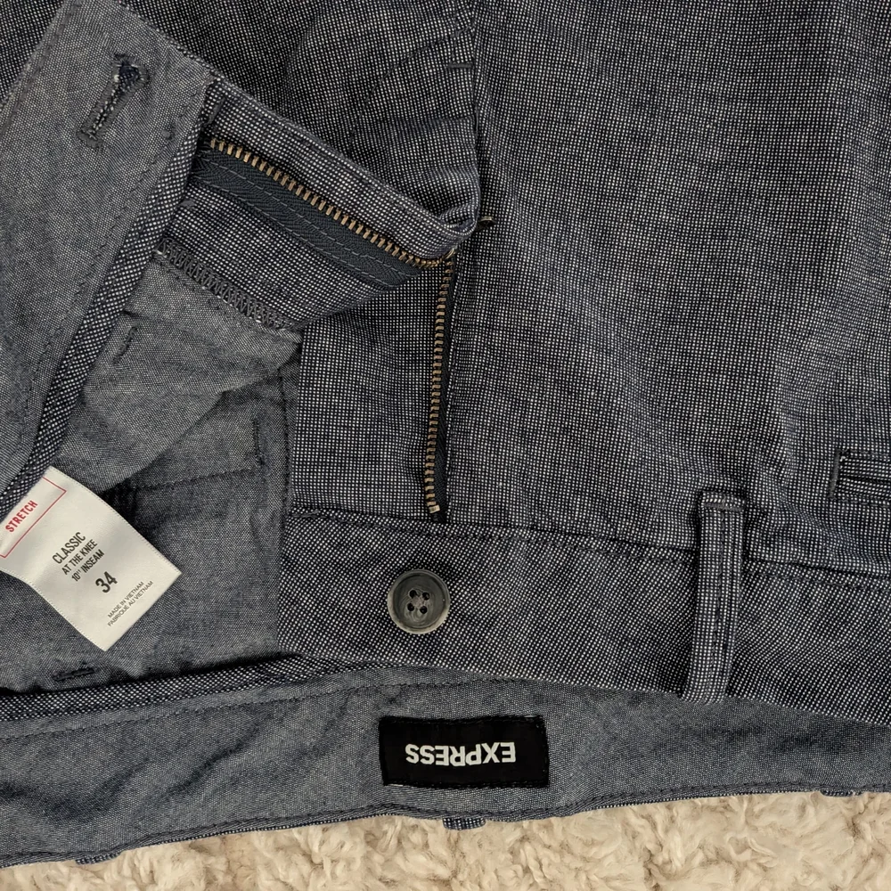 Express Charcoal Flat Front Shorts Bermuda